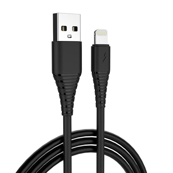 Кабель ColorWay USB-Lightning (PVC), 2.4А, 1м, Black (CW-CBUL024-BK) CW-CBUL024-BK фото