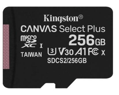 Карта пам`яті MicroSDXC 256GB UHS-I/U3 Class 10 Kingston Canvas Select Plus R100/W85MB/s (SDCS2/256GBSP) SDCS2/256GBSP фото