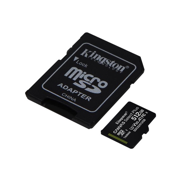 Карта пам`яті MicroSDXC 512GB UHS-I/U3 Class 10 Kingston Canvas Select Plus R100/W85MB/s + SD-адаптер (SDCS2/512GB) SDCS2/512GB фото