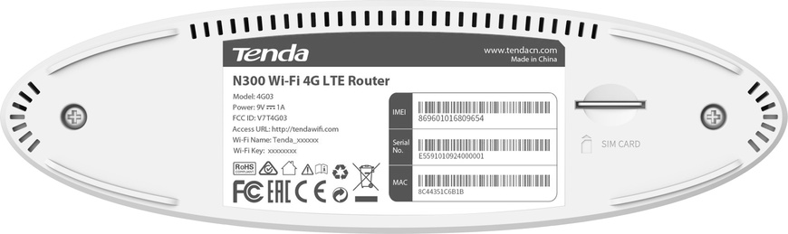 Бездротовий 3G/4G маршрутизатор Tenda 4G03 4G03 фото