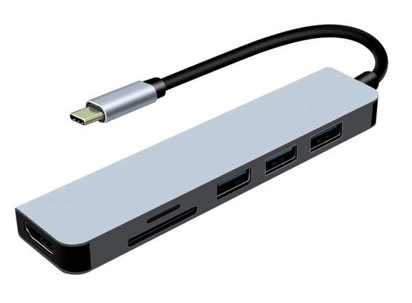 Концентратор USB-C ProLogix (PR-WUC-104B) 6 in 1 USB3.1 Type C to HDMI+1*USB3.0+2*USB2.0+TF+SD HUB PR-WUC-104B фото