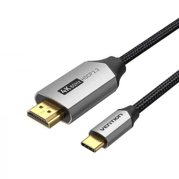 Кабель Vention USB Type-C - HDMI V 2.0, (M/M), 1 м, Grey (CRBBF) CRBBF фото