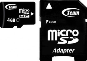 Карта пам`ятi MicroSDHC 4GB Class 10 Team + SD-adapter (TUSDH4GCL1003) TUSDH4GCL1003 фото