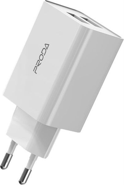 Мережевий зарядний пристрій Proda PD-A28c (2USB 2.4A) White (PD-A28c-WH) + кабель USB Type-C PD-A28c-WH фото