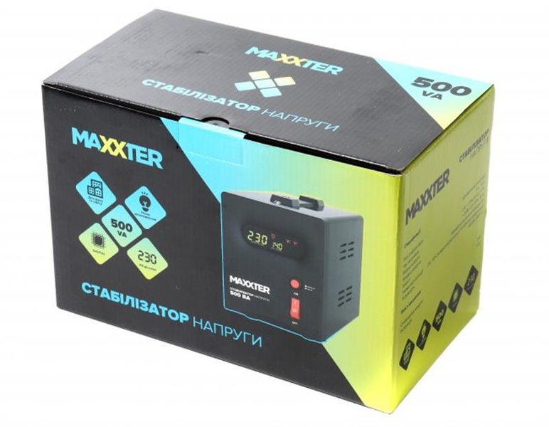 Стабілізатор Maxxter MX-AVR-S500-01 500VA MX-AVR-S500-01 фото
