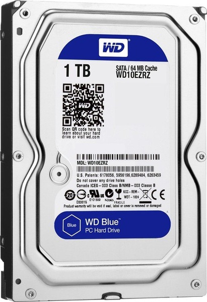 Накопичувач HDD SATA 1.0TB WD Blue 5400rpm 64MB (WD10EZRZ) WD10EZRZ фото