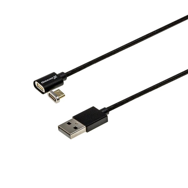 Кабель Grand-X USB-microUSB, магнітний, 1м, Black (MG-01M) MG-01M фото