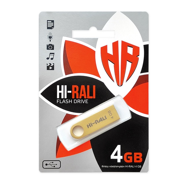 Флеш-накопичувач USB 4GB Hi-Rali Shuttle Series Gold (HI-4GBSHGD) HI-4GBSHGD фото