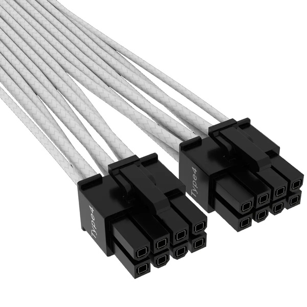 Кабель-перехідник Corsair Premium Individually Sleeved 12+4pin PCIe Gen 5 12VHPWR 600W cable, Type 4, WHITE (CP-8920332) CP-8920332 фото