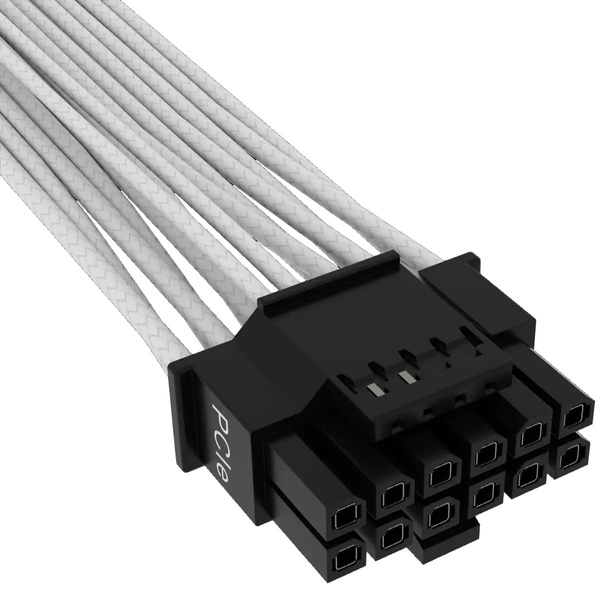 Кабель-перехідник Corsair Premium Individually Sleeved 12+4pin PCIe Gen 5 12VHPWR 600W cable, Type 4, WHITE (CP-8920332) CP-8920332 фото