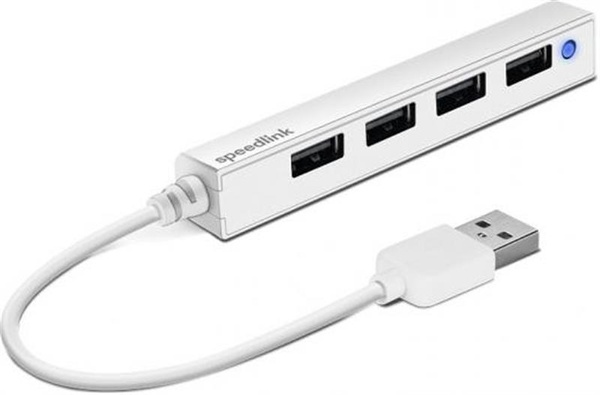 Концентратор USB2.0 SpeedLink Snappy Slim White (SL-140000-WE) 4хUSB2.0 SL-140000-WE фото