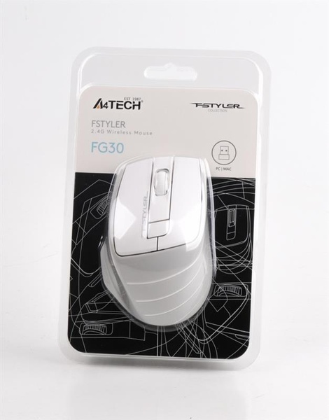 Мишка бездротова A4Tech FG30 Grey/White USB FG30 (Grey+White) фото