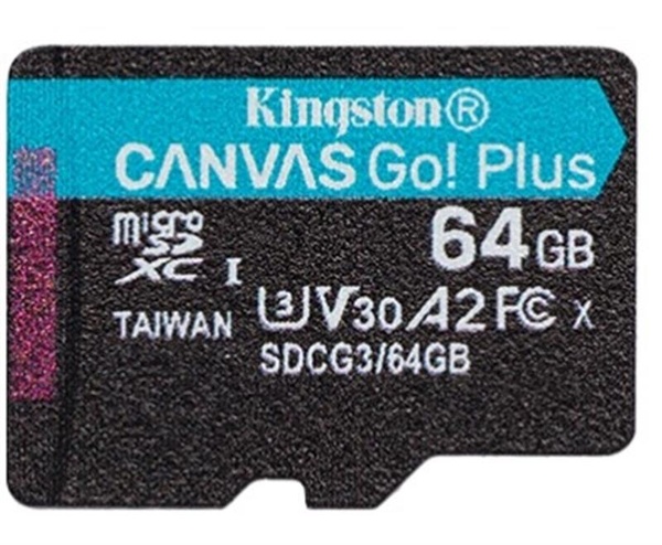 Карта пам`яті MicroSDXC 64GB UHS-I/U3 Class 10 Kingston Canvas Go! Plus R170/W70MB/s (SDCG3/64GBSP) SDCG3/64GBSP фото