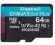 Карта пам`яті MicroSDXC 64GB UHS-I/U3 Class 10 Kingston Canvas Go! Plus R170/W70MB/s (SDCG3/64GBSP) SDCG3/64GBSP фото 1