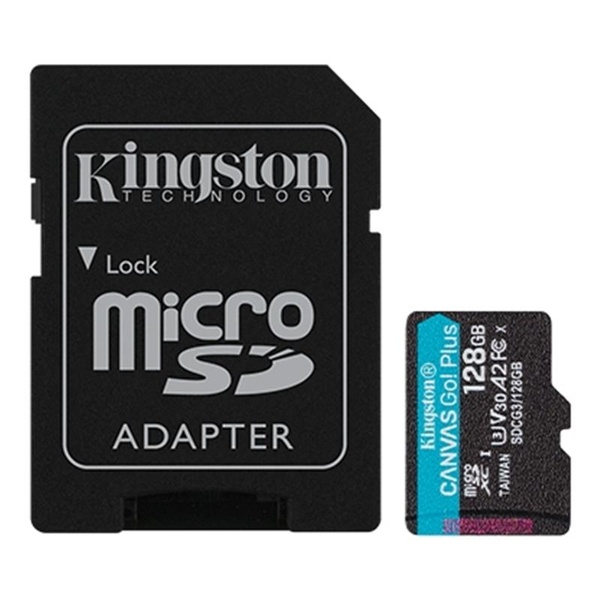 Карта пам`яти MicroSDXC 128GB UHS-I/U3 Class 10 Kingston Canvas Go! Plus R170/W90MB/s + SD-адаптер (SDCG3/128GB) SDCG3/128GB фото