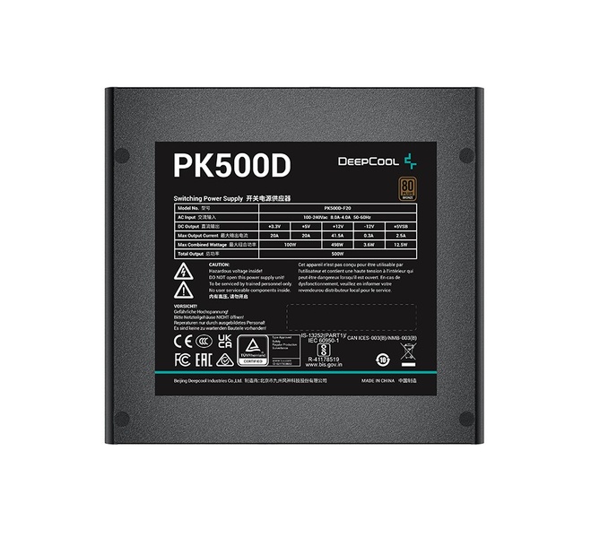 Блок живлення DeepCool PK500D (R-PK500D-FA0B-EU) 500W R-PK500D-FA0B-EU фото
