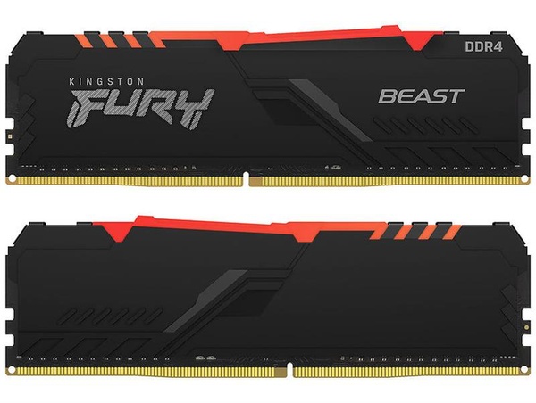 Модуль пам`яті DDR4 2x8GB/3200 Kingston Fury Beast RGB (KF432C16BBAK2/16) KF432C16BBAK2/16 фото