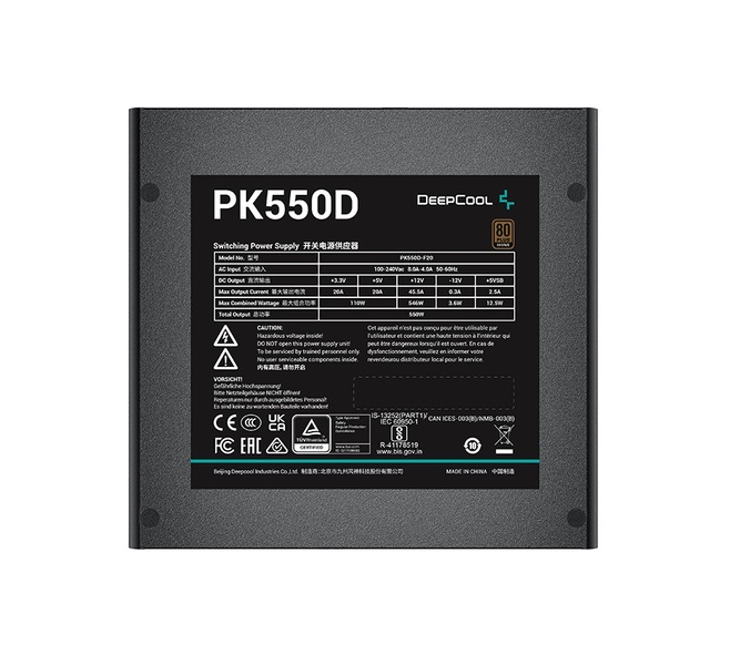 Блок живлення DeepCool PK550D (R-PK550D-FA0B-EU) 550W R-PK550D-FA0B-EU фото