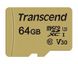 Карта пам`ятi MicroSDXC 64GB UHS-I/U3 Class 10 Transcend 500S + SD-adapter (TS64GUSD500S) TS64GUSD500S фото 1