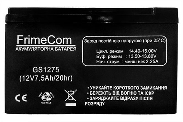 Акумуляторна батарея FrimeCom 12V 7.5AH (GS1275) AGM GS1275 фото