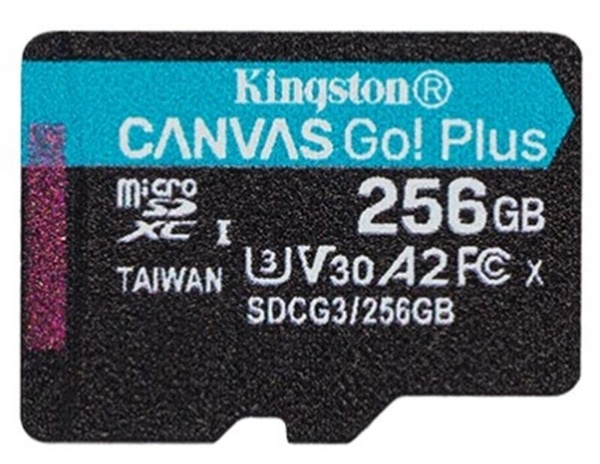 Карта пам`яті MicroSDXC 256GB UHS-I/U3 Class 10 Kingston Canvas Go! Plus R170/W90MB/s (SDCG3/256GBSP) SDCG3/256GBSP фото