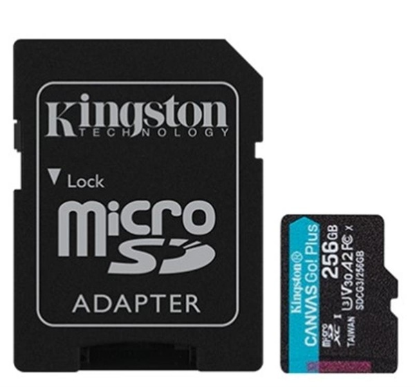 Карта пам`яти MicroSDXC 256GB UHS-I/U3 Class 10 Kingston Canvas Go! Plus R170/W90MB/s + SD-адаптер (SDCG3/256GB) SDCG3/256GB фото