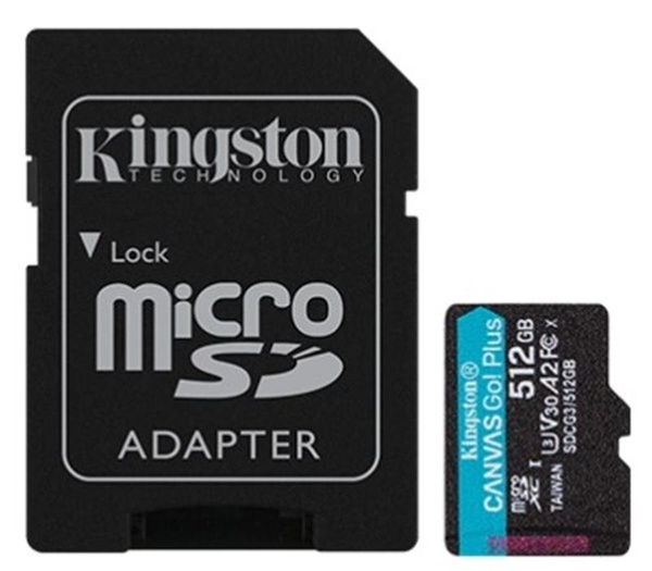 Карта пам`яти MicroSDXC 512GB UHS-I/U3 Class 10 Kingston Canvas Go! Plus R170/W90MB/s + SD-адаптер (SDCG3/512GB) SDCG3/512GB фото