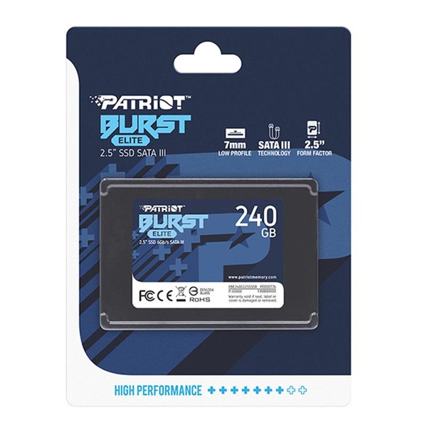 Накопичувач SSD 240GB Patriot Burst Elite 2.5" SATAIII TLC (PBE240GS25SSDR) PBE240GS25SSDR фото