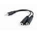 Аудіо-кабель Cablexpert 3.5 мм - 2х3.5 мм (M/F), 0.1 м, чорний (CCA-415-0.1M) CCA-415-0.1M фото 2