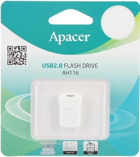 Флеш-накопичувач USB 32GB Apacer AH116 White (AP32GAH116W-1) AP32GAH116W-1 фото