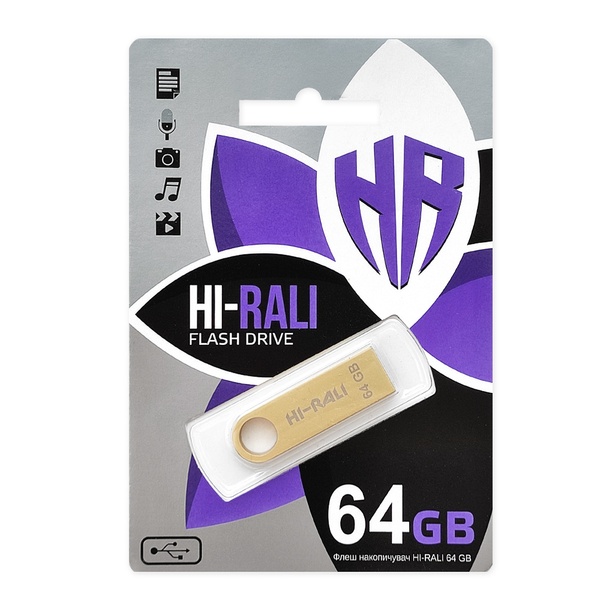 Флеш-накопичувач USB 64GB Hi-Rali Shuttle Series Gold (HI-64GBSHGD) HI-64GBSHGD фото