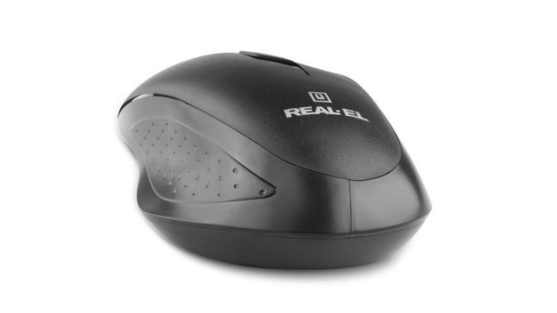 Мишка бездротова REAL-EL RM-300 Black/Grey USB EL123200012 фото