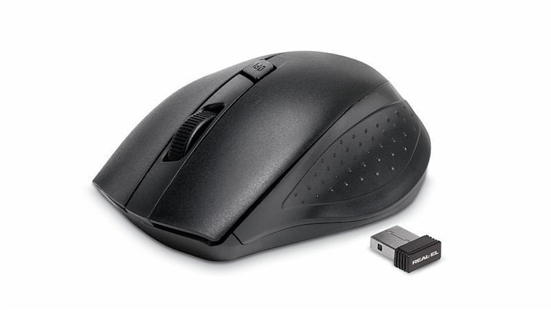 Мишка бездротова REAL-EL RM-300 Black/Grey USB EL123200012 фото