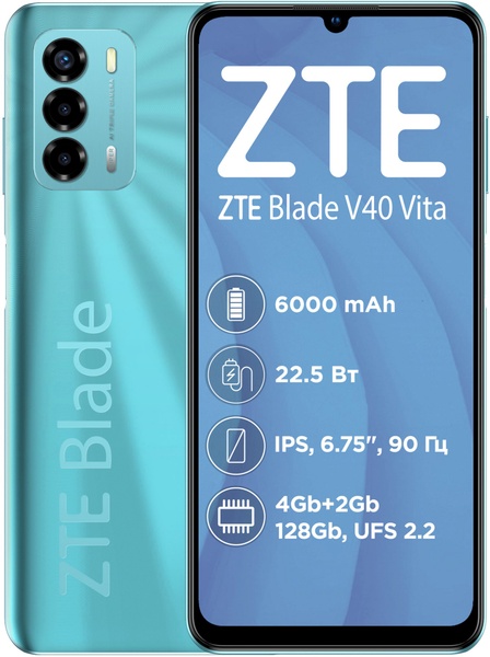 Смартфон ZTE Blade V40 Vita 4/128GB Dual Sim Green Blade V40 Vita 4/128GB Green фото