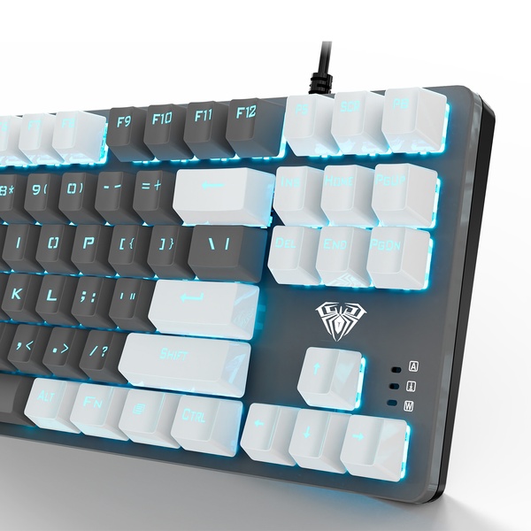 Клавіатура Aula Mechanical F3287 Grey/White keycap KRGD blue (6948391240954) 6948391240954 фото