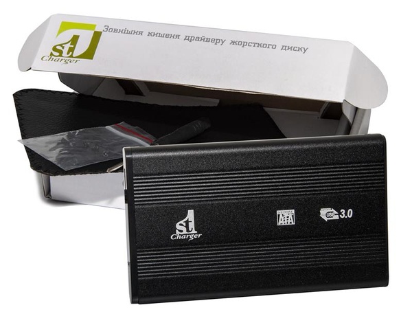 Зовнішня кишеня 1StCharger SATA HDD/SSD 2.5", USB 3.0, Black (HDE1STU2530B) HDE1STU2530B фото