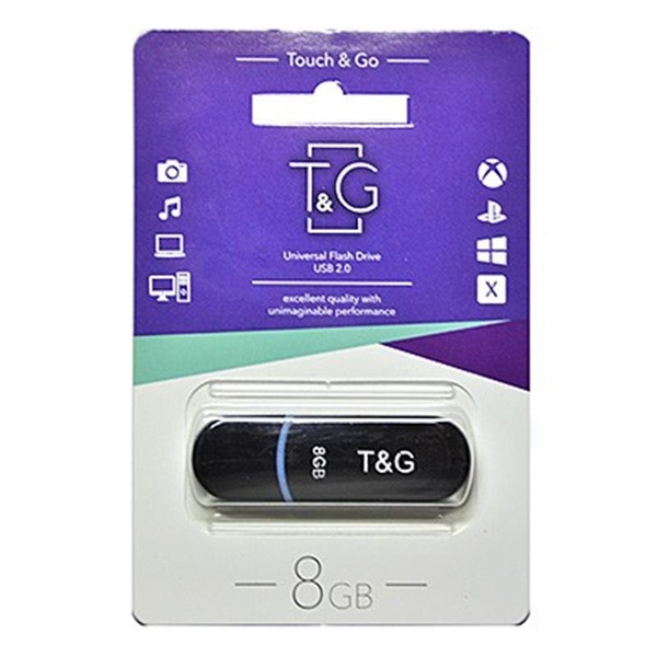 Флеш-накопичувач USB 8GB T&G 012 Classic Series Black (TG012-8GBBK) TG012-8GBBK фото