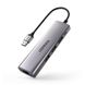 Концентратор USB Type-C Ugreen CM266 3xUSB 3.0 + HDMI + RJ45 1000M Ethernet, Gray (60812) 60812 фото 1