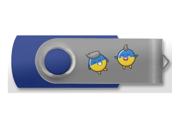 Флеш-накопичувач USB 128GB GOODRAM Ukraine UTS2 Process Blue (UTS2-1280B0R11-UA) UTS2-1280B0R11-UA фото