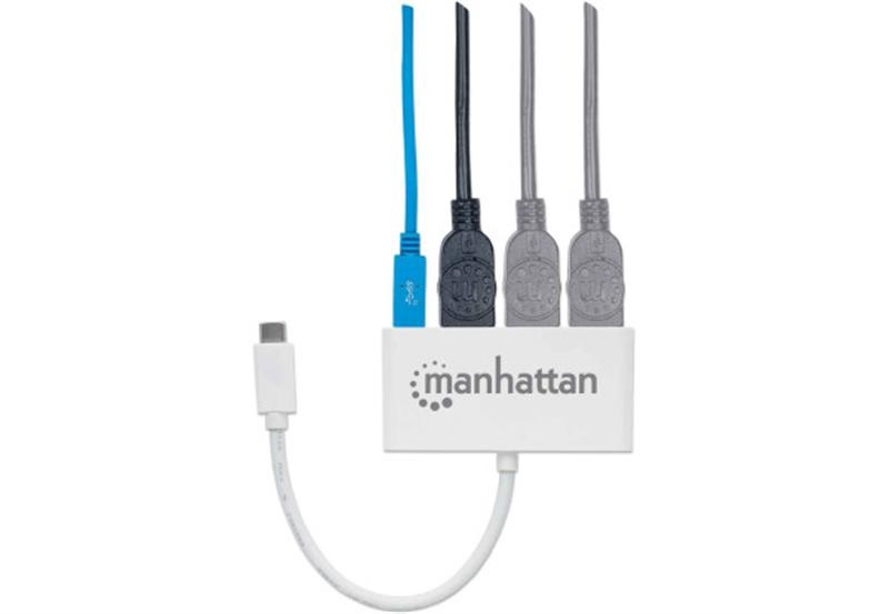 Концентратор USB Type-C Intracom Manhattan White (163552) 3хUSB3.0+1хUSB Type-C 163552 фото