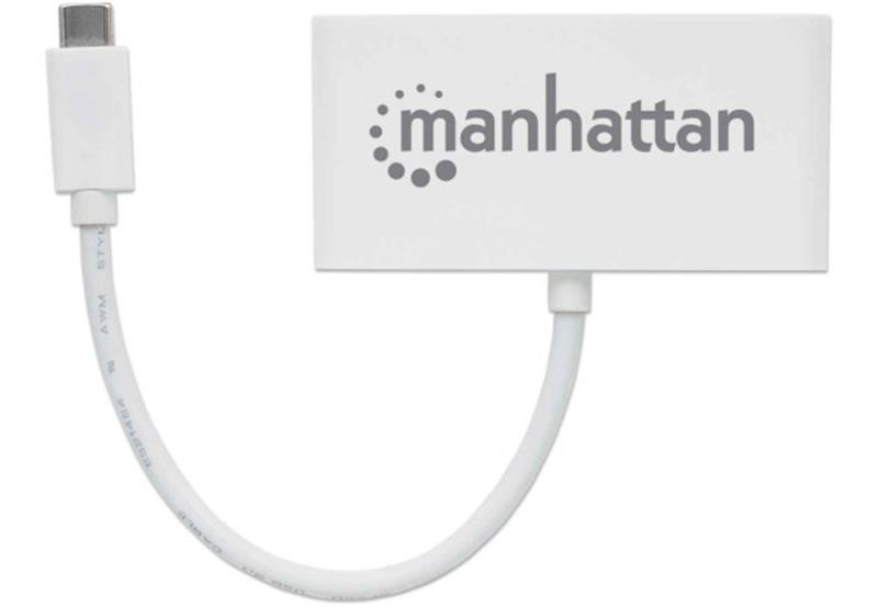 Концентратор USB Type-C Intracom Manhattan White (163552) 3хUSB3.0+1хUSB Type-C 163552 фото