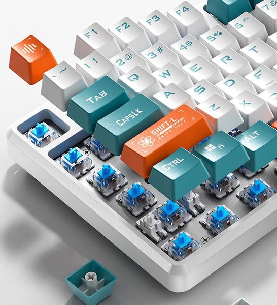 Клавіатура Aula Mechanical F2088 PRO White/Blue, plus 9 Orange keys KRGD blue (6948391234908) 6948391234908 фото