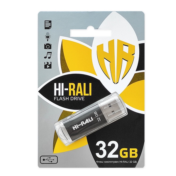 Флеш-накопичувач USB 32GB Hi-Rali Rocket Series Black (HI-32GBVCBK) HI-32GBVCBK фото