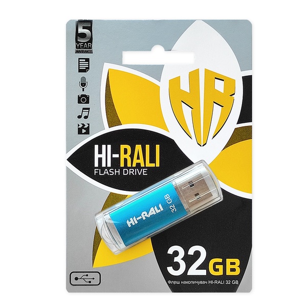 Флеш-накопичувач USB 32GB Hi-Rali Rocket Series Blue (HI-32GBVCBL) HI-32GBVCBL фото