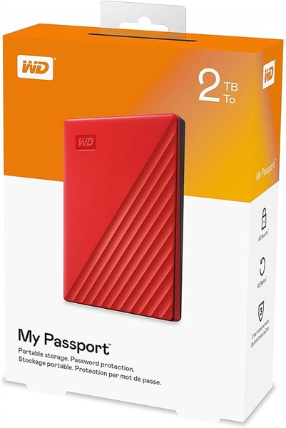 Зовнішній жорсткий диск 2.5" USB 2.0TB WD My Passport Red (WDBYVG0020BRD-WESN) WDBYVG0020BRD-WESN фото