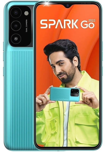 Смартфон Tecno Spark Go 2022 (KG5m) 2/32GB Dual Sim Turquoise Cyan (4895180776960) 4895180776960 фото