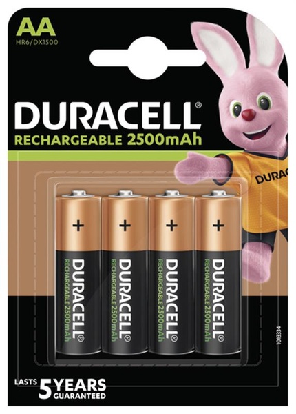 Акумулятор Duracell Rechargeable DX1500 Ni-MH AA/HR06 2500 mAh BL 4шт 5007308 фото