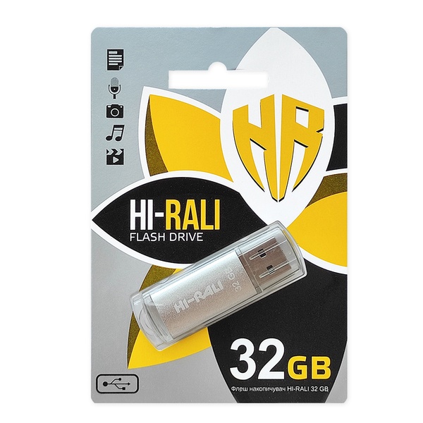 Флеш-накопичувач USB 32GB Hi-Rali Rocket Series Silver (HI-32GBVCSL) HI-32GBVCSL фото