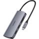 Концентратор USB Type-C Ugreen CM212 2xUSB 3.0 + HDMI + RJ45 1000M Ethernet + Cardreader, Gray (50852) 50852 фото 1