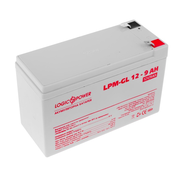 Акумуляторна батарея LogicPower 12V 9AH (LPM-GL 12 - 9 AH) GEL LP6563 фото